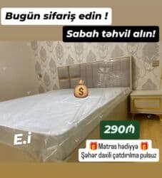 Yeni, İkinəfərlik çarpayı, Matras ilə lalafo.az -da Yeni, İkinəfərlik çarpayı, Matras ilə