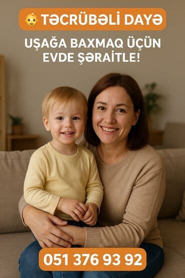 Təcrübəli dayə xidməti – uşağa baxmaq üçün evdə şəraitlə! Xidmətlər lalafo.az -da Təcrübəli dayə xidməti – uşağa baxmaq üçün evdə şəraitlə! Xidmətlər