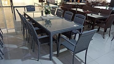 Kvadrat masa, Açılmayan, Stullar ilə, Həsir toxunuşlu lalafo.az -da — 3 Kvadrat masa, Açılmayan, Stullar ilə, Həsir toxunuşlu — 3