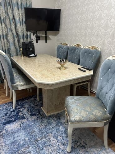 Qonaq otağı üçün, Açılmayan, Dördbucaq masa, 6 stul lalafo.az -da Qonaq otağı üçün, Açılmayan, Dördbucaq masa, 6 stul