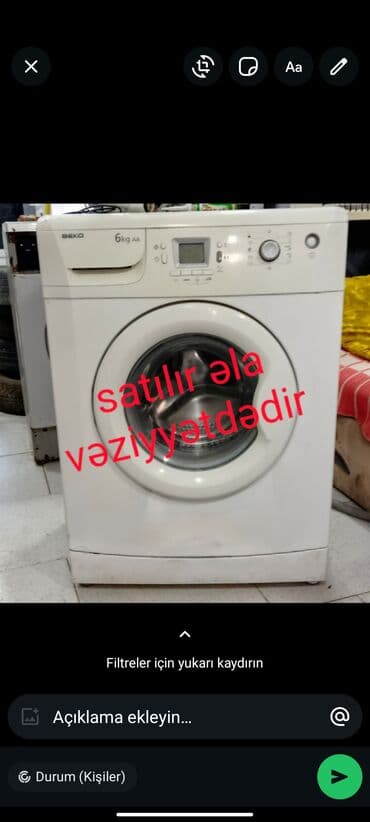 Paltaryuyan maşın Beko, 6 kq, İşlənmiş, Avtomat, Qurutmasız, Kredit yoxdur, Pulsuz çatdırılma lalafo.az -da Paltaryuyan maşın Beko, 6 kq, İşlənmiş, Avtomat, Qurutmasız, Kredit yoxdur, Pulsuz çatdırılma
