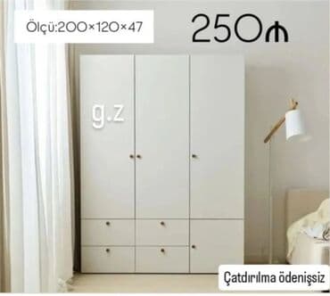 Açılan, 3 qapılı Düz dolab, Qarderob, paltar dolabı lalafo.az -da Açılan, 3 qapılı Düz dolab, Qarderob, paltar dolabı