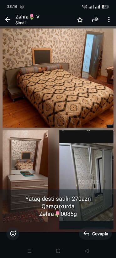 Yataq desti satılır 270azn
Qaraçuxurda
Zəhra🌷0085g lalafo.az -da Yataq desti satılır 270azn
Qaraçuxurda
Zəhra🌷0085g