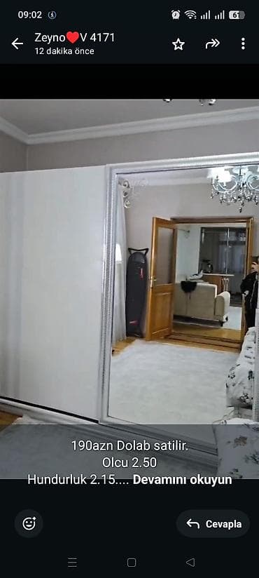 190azn Dolab satilir. Olcu 2.50 Hundurluk 2.15. Derinlik 55 Unvan lalafo.az -da 190azn Dolab satilir. Olcu 2.50 Hundurluk 2.15. Derinlik 55 Unvan