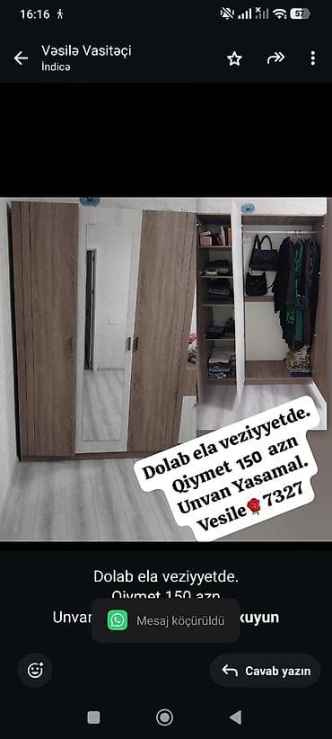 Dolab ela veziyyetde.
Qiymet 150 azn
Unvan Yasamal.
Vesile🌹7327 lalafo.az -da Dolab ela veziyyetde.
Qiymet 150 azn
Unvan Yasamal.
Vesile🌹7327