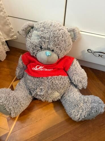 Böyük ölçülü boz plyuş ayı oyuncağı. Yumşaq, sıx tüklü materialdan lalafo.az -da Böyük ölçülü boz plyuş ayı oyuncağı. Yumşaq, sıx tüklü materialdan