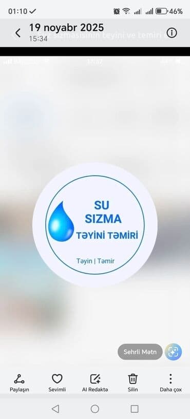 Su sızmasının təyini və təmiri xidməti - Mənzillərdə, fərdi evlərdə lalafo.az -da Su sızmasının təyini və təmiri xidməti - Mənzillərdə, fərdi evlərdə