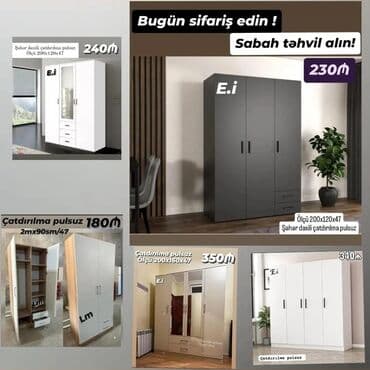 Açılan, 3 qapılı Düz dolab, Qarderob, paltar dolabı lalafo.az -da Açılan, 3 qapılı Düz dolab, Qarderob, paltar dolabı