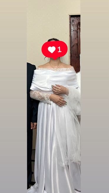 Ağ gəlinlik donu - Model: açıq çiyinli, klassik A-kəsim - Parça lalafo.az -da Ağ gəlinlik donu - Model: açıq çiyinli, klassik A-kəsim - Parça