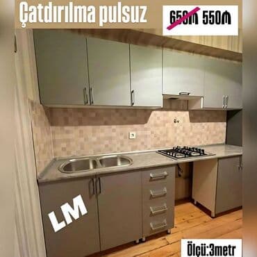 Mətbəx mebellərinin sifarişlə hazırlanması✔️ 3 metr 550 azn lalafo.az -da Mətbəx mebellərinin sifarişlə hazırlanması✔️ 3 metr 550 azn