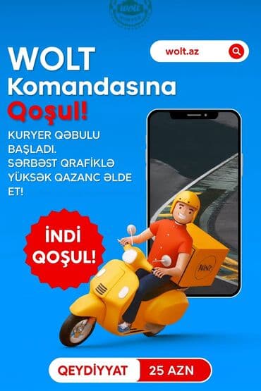 Moto-kuryer tələb olunur, Gündəlik ödəniş, Təcrübəsiz lalafo.az -da Moto-kuryer tələb olunur, Gündəlik ödəniş, Təcrübəsiz