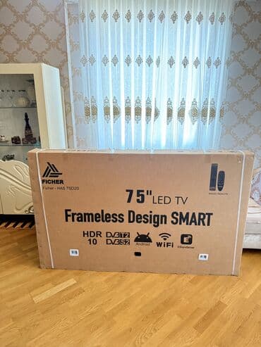 75 dium Ficher 8 K UHD Smart Teze (upakovka) 190 sm genis ekran,2025 lalafo.az -da 75 dium Ficher 8 K UHD Smart Teze (upakovka) 190 sm genis ekran,2025