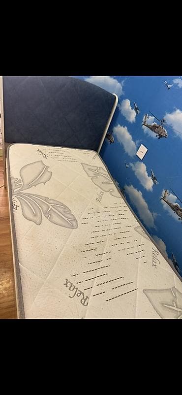 Б/у, Односпальная кровать, С подъемным механизмом, С матрасом, Без выдвижных ящиков at lalafo.az Б/у, Односпальная кровать, С подъемным механизмом, С матрасом, Без выдвижных ящиков