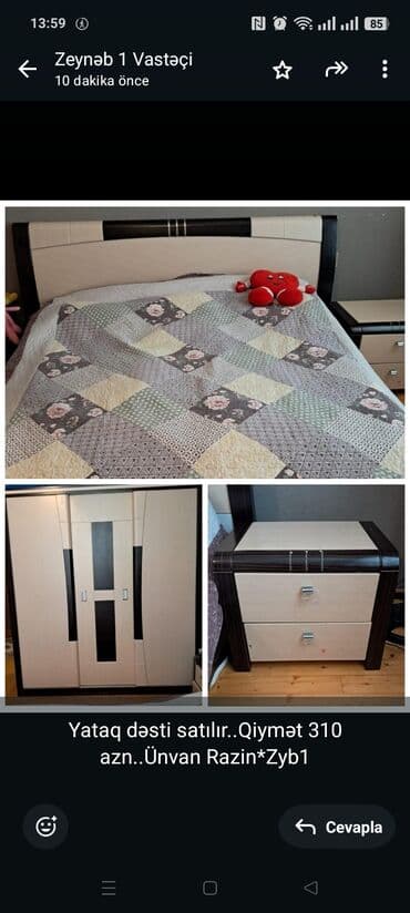 Yataq dəsti satılır. Qiymət 310 azn. Ünvan Razin*Zyb1 lalafo.az -da Yataq dəsti satılır. Qiymət 310 azn. Ünvan Razin*Zyb1
