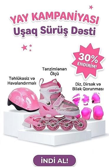 Yay Kampaniyası! Uşaq Rolik Dəsti – Kaska və Qoruyucu Dəsti İlə lalafo.az -da Yay Kampaniyası! Uşaq Rolik Dəsti – Kaska və Qoruyucu Dəsti İlə