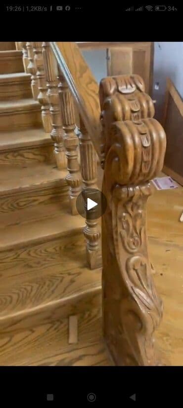 Məhəccər bəzəkləri: Məhsul: Taxta pilləkən dəsti və korkuluklar Təsvir: - Material: Təbii lalafo.az -da — 3 Məhəccər bəzəkləri: Məhsul: Taxta pilləkən dəsti və korkuluklar Təsvir: - Material: Təbii — 3