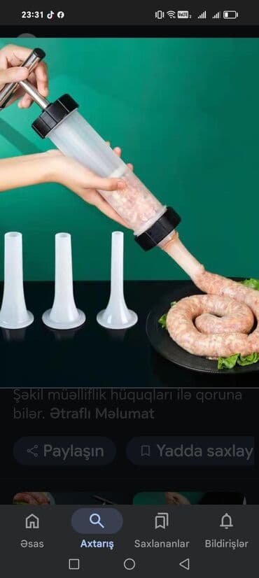 Аппараты для колбасы, сосисок: Kolbasa hazirlanmasi üçün şpris at lalafo.az — 6 Аппараты для колбасы, сосисок: Kolbasa hazirlanmasi üçün şpris — 6
