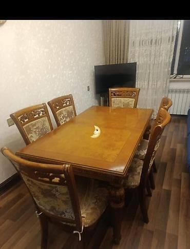 Qonaq otağı üçün, İşlənmiş, Açılmayan, Dördbucaq masa, 6 stul lalafo.az -da Qonaq otağı üçün, İşlənmiş, Açılmayan, Dördbucaq masa, 6 stul