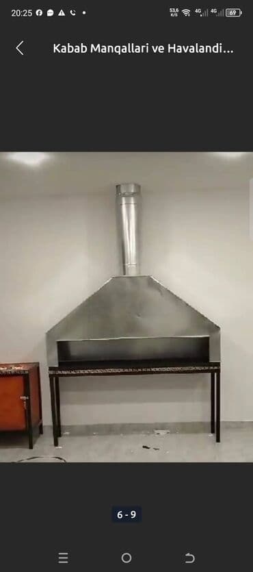 Kabab manqalı və havalandırma başlığı - Restoran, kafe və məişət üçün lalafo.az -da Kabab manqalı və havalandırma başlığı - Restoran, kafe və məişət üçün