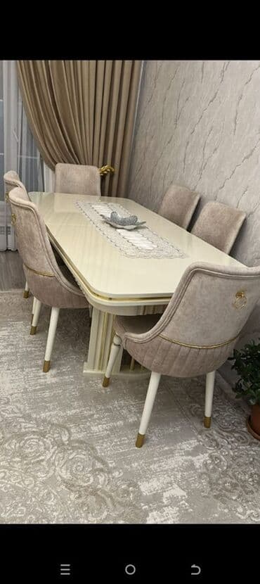 Qonaq otağı üçün, Açılan, Dördbucaq masa, 6 stul lalafo.az -da Qonaq otağı üçün, Açılan, Dördbucaq masa, 6 stul