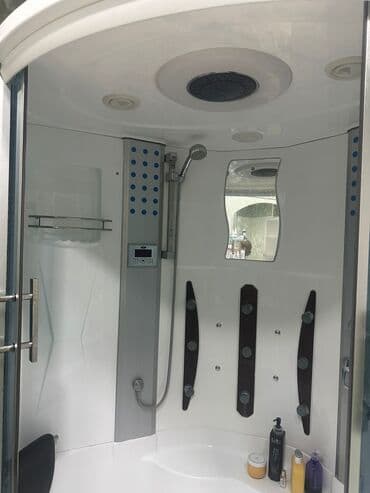 Duş poddonları: Hidromassajlı duş-kabin - Künc tipli oval forma, sürüşkən şüşə lalafo.az -da — 1 Duş poddonları: Hidromassajlı duş-kabin - Künc tipli oval forma, sürüşkən şüşə — 1