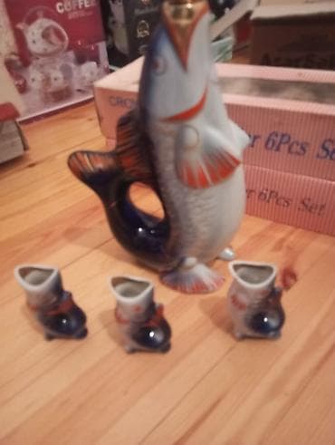 Balıq formasında keramika qrafin və stəkan dəsti - Material lalafo.az -da Balıq formasında keramika qrafin və stəkan dəsti - Material