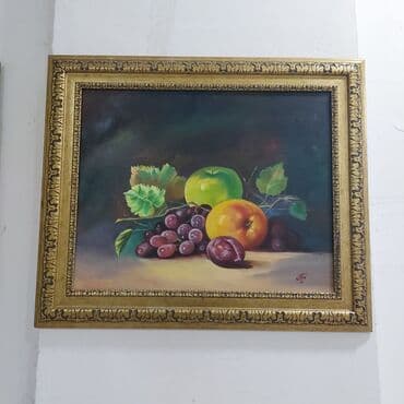 Yağlı boya natürmort tablo - Mövzu: meyvəli natürmort – yaşıl alma lalafo.az -da Yağlı boya natürmort tablo - Mövzu: meyvəli natürmort – yaşıl alma