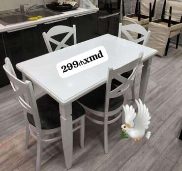 Mətbəx üçün, Yeni, Dördbucaq masa, 4 stul lalafo.az -da Mətbəx üçün, Yeni, Dördbucaq masa, 4 stul