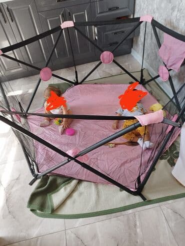 Uşaq oyun manesi (playpen) – altıguşəli forma, qara metal/plastik lalafo.az -da Uşaq oyun manesi (playpen) – altıguşəli forma, qara metal/plastik