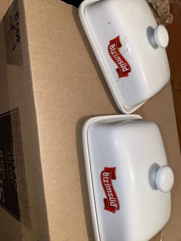 Bizim Süd markalı keramik yağ qabları (2 ədəd) - Material: ağ lalafo.az -da Bizim Süd markalı keramik yağ qabları (2 ədəd) - Material: ağ