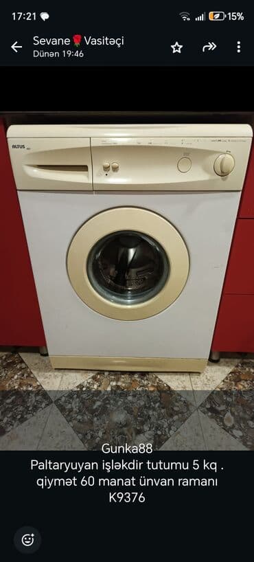 Paltaryuyan maşın 5 kq, Avtomat, Qurutmasız, Kredit yoxdur lalafo.az -da Paltaryuyan maşın 5 kq, Avtomat, Qurutmasız, Kredit yoxdur