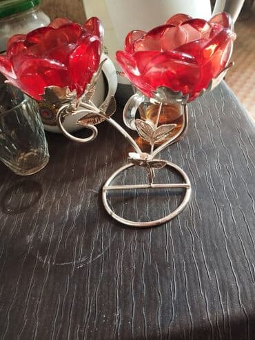 İki şamdanlı dekorativ şamdan - Dizayn: Qızılgül formasında iki lalafo.az -da İki şamdanlı dekorativ şamdan - Dizayn: Qızılgül formasında iki