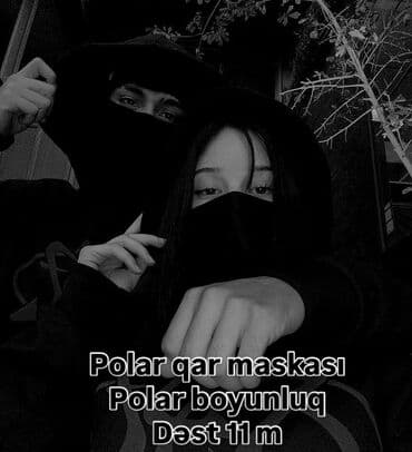 Polar qar maskası və polar boyunluq dəsti - Material: yumşaq, isti lalafo.az -da Polar qar maskası və polar boyunluq dəsti - Material: yumşaq, isti
