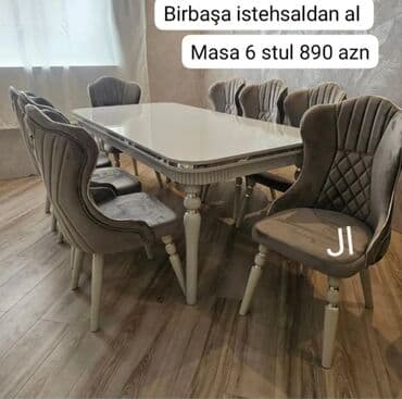 Qonaq otağı üçün, Yeni, Açılmayan, Dördbucaq masa, 6 stul lalafo.az -da Qonaq otağı üçün, Yeni, Açılmayan, Dördbucaq masa, 6 stul