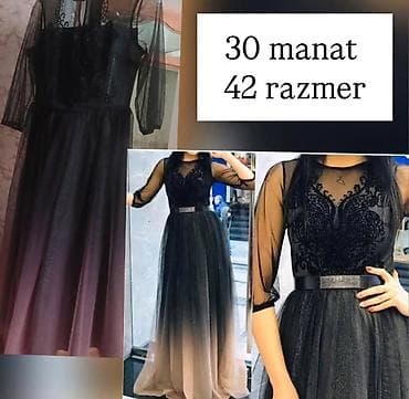 Qadın geyimi – uzun şifon gecə/libas - Rəng: qara ombre effektli ətək lalafo.az -da Qadın geyimi – uzun şifon gecə/libas - Rəng: qara ombre effektli ətək