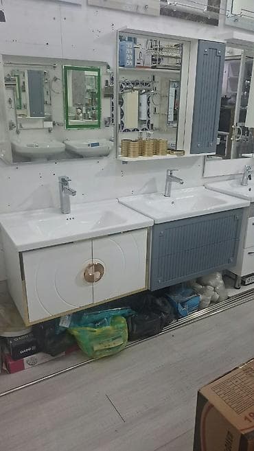 Hamam mebeli dəsti – lavabo, kran və güzgülü şkaf - Müasir dizaynlı lalafo.az -da Hamam mebeli dəsti – lavabo, kran və güzgülü şkaf - Müasir dizaynlı
