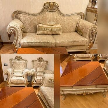 İşlənmiş, Divan, Jurnal masası, 2 kreslo lalafo.az -da İşlənmiş, Divan, Jurnal masası, 2 kreslo