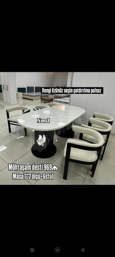 Qonaq otağı üçün, Yeni, Oval masa, 6 stul lalafo.az -da Qonaq otağı üçün, Yeni, Oval masa, 6 stul