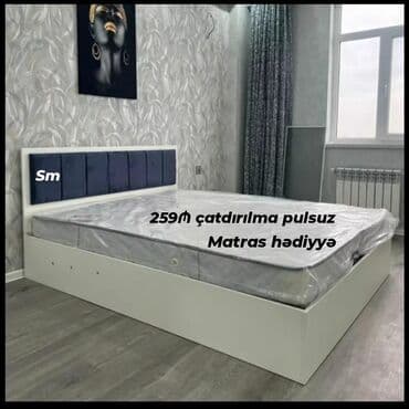 Yataq dəsti – başlıq yumşaq döşəməli, taxta karkaslı, müasir minimal lalafo.az -da Yataq dəsti – başlıq yumşaq döşəməli, taxta karkaslı, müasir minimal