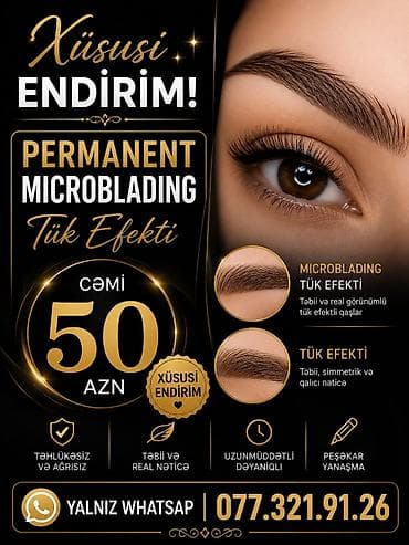 Xüsusi endirimlə permanent microblading – tük effekti xidmətı lalafo.az -da Xüsusi endirimlə permanent microblading – tük effekti xidmətı
