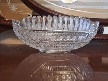 Kəsim naxışlı kristal/qədər şüşə meyvə və salat qabı - Material lalafo.az -da Kəsim naxışlı kristal/qədər şüşə meyvə və salat qabı - Material