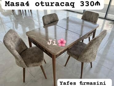 Mətbəx üçün, Açılmayan, Dördbucaq masa, 4 stul lalafo.az -da Mətbəx üçün, Açılmayan, Dördbucaq masa, 4 stul