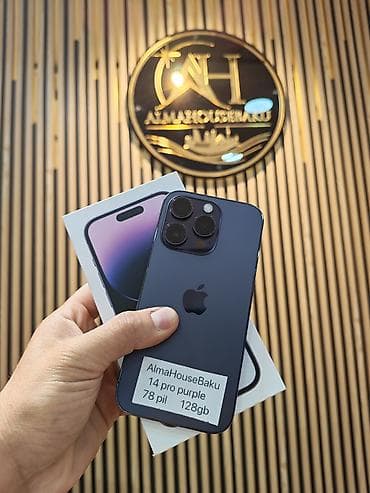 IPhone 14 Pro, 128 GB, Deep Purple, Zəmanət, Simsiz şarj, Face ID lalafo.az -da IPhone 14 Pro, 128 GB, Deep Purple, Zəmanət, Simsiz şarj, Face ID