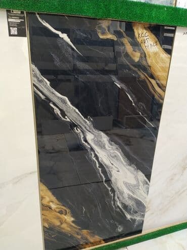 KCC Art Black keramika plitəsi - Dizayn: Qara fon üzərində ağ və lalafo.az -da KCC Art Black keramika plitəsi - Dizayn: Qara fon üzərində ağ və