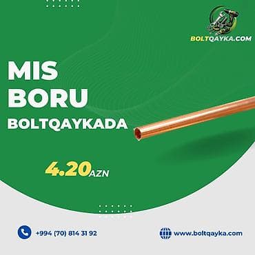 Mis boru və hər növ sənaye, tikinti materiallarının topdan və lalafo.az -da Mis boru və hər növ sənaye, tikinti materiallarının topdan və