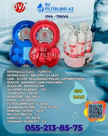 OVA markalı məişət su filtrləri. Çatdırılma və quraşdırılma pulsuz lalafo.az -da OVA markalı məişət su filtrləri. Çatdırılma və quraşdırılma pulsuz