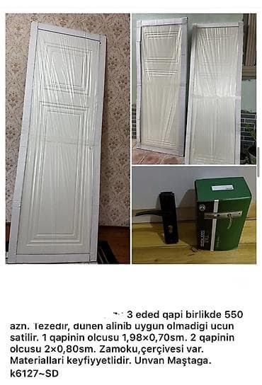 3 ədəd qapı komplekti - Daxili otaq qapıları, ağ rəng, klassik lalafo.az -da 3 ədəd qapı komplekti - Daxili otaq qapıları, ağ rəng, klassik