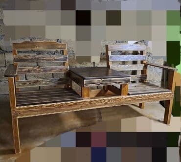 İki nəfərlik taxta oturacaq dəsti – ortada stolcuqlu - Material lalafo.az -da İki nəfərlik taxta oturacaq dəsti – ortada stolcuqlu - Material