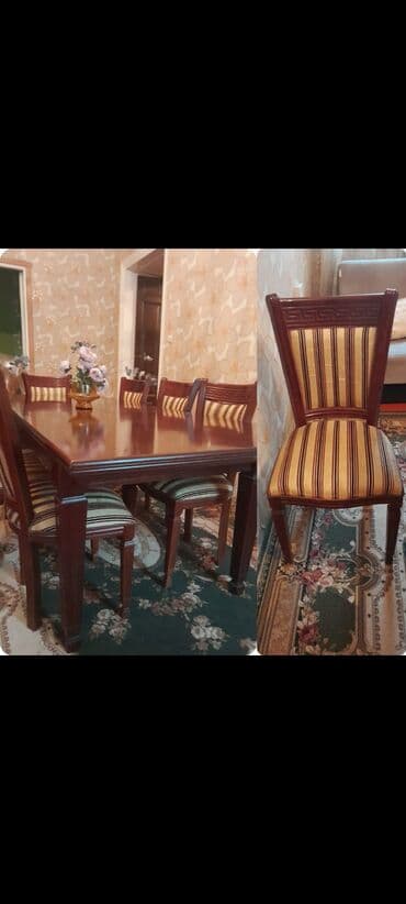 Qonaq otağı üçün, İşlənmiş, Dördbucaq masa, 8 stul lalafo.az -da Qonaq otağı üçün, İşlənmiş, Dördbucaq masa, 8 stul