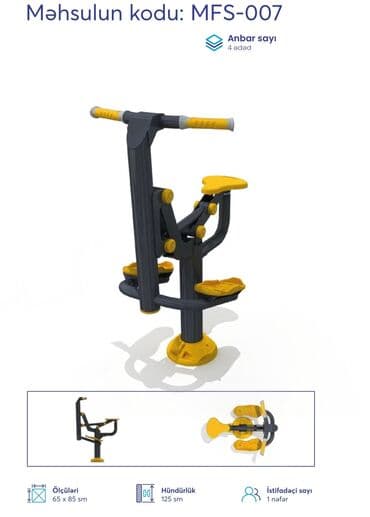 Dəbilqələr: Açıq hava fitnes avadanlıqları – sarı/qrafit rəng palitrası, metal lalafo.az -da — 8 Dəbilqələr: Açıq hava fitnes avadanlıqları – sarı/qrafit rəng palitrası, metal — 8